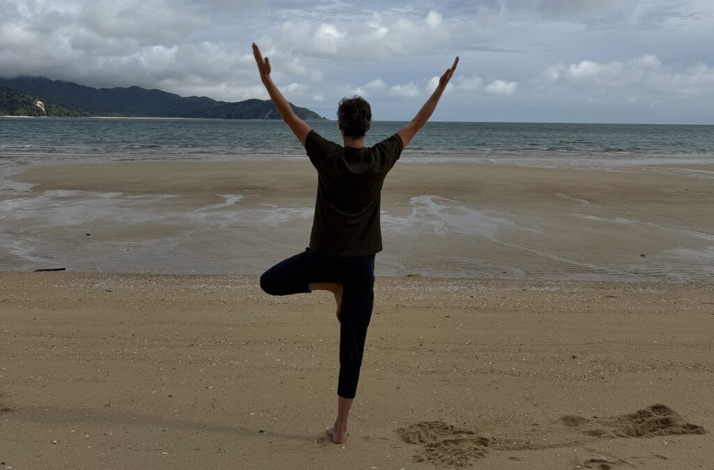 core work in balancing yoga pose